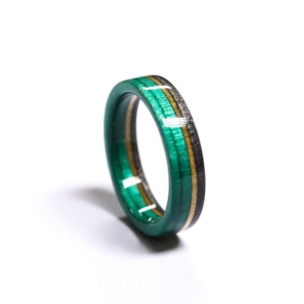 Emerald blauw-grijze Skateboard Ring