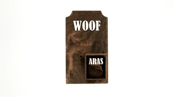 houten hondenriem hanger