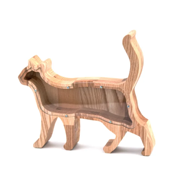 houten spaarvarken - kat