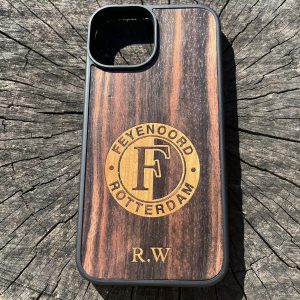 houten telefoonhoesje met inleg-feyenoord logo
