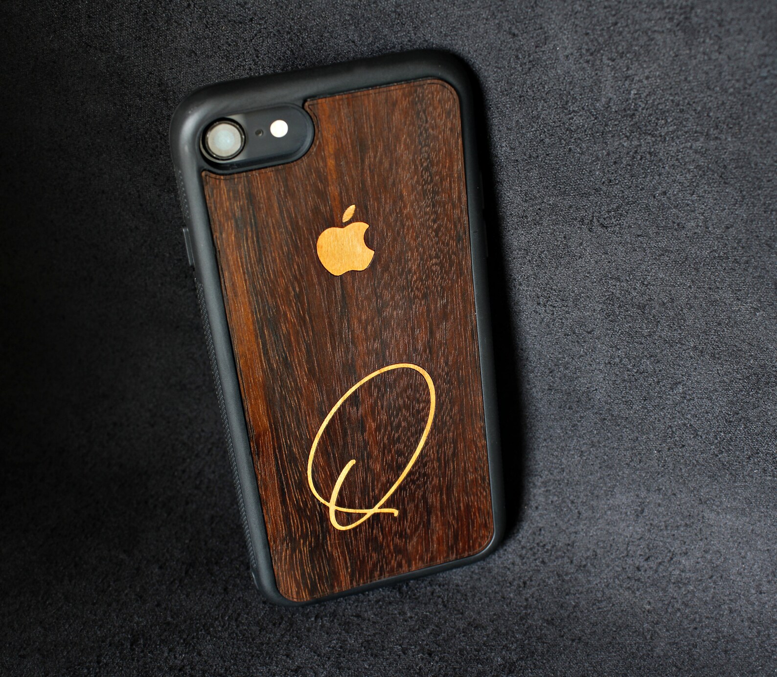 mango houten telefoonhoesje met inleg-kersenhout