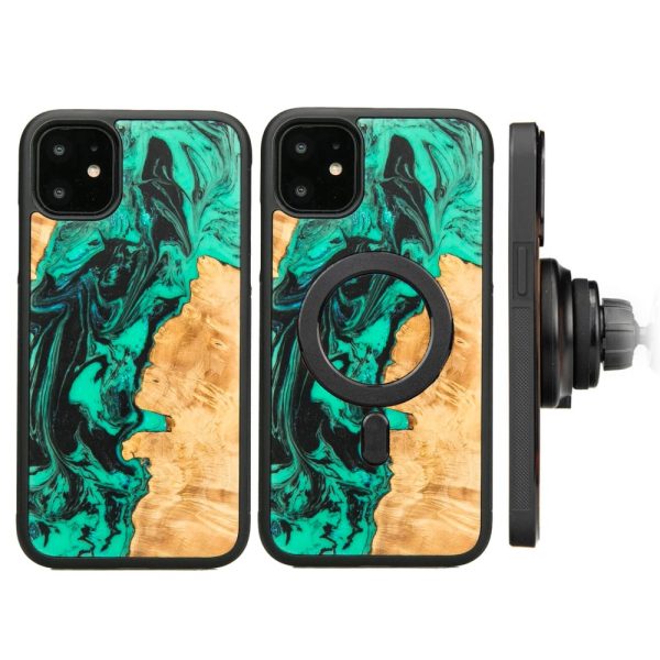 hars houten telefoonhoesje - turquoise